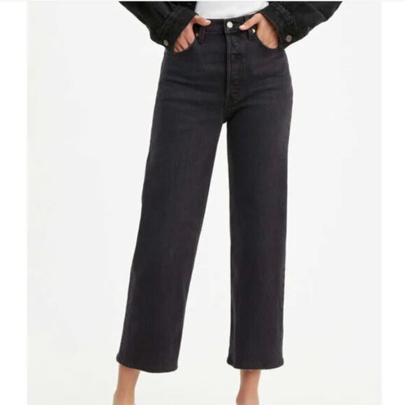 Levi's Black Straight Leg Women's Pants - Picture 1 of 10